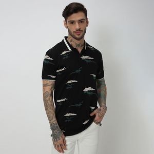 Logo personnalisé grande taille imprimé pour col à manches courtes hommes tricot respirant pour chemise-prix de gros - Product Image 2