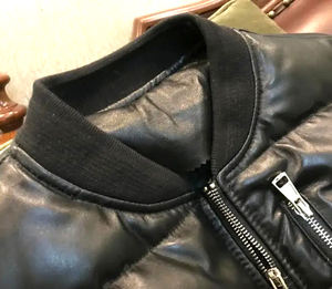 Veste en cuir véritable pour homme de haute qualité en cuir de mouton véritable, col montant, chaude pour l'hiver, écologique, imperméable - Product Image 2