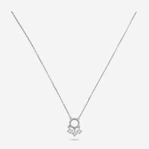 92.5 <b>Silver</b> Necklace 14k Gold Plating Princess Cut Diamond Geometric Pattern Rope Figaro <b>Snake</b> <b>Chain</b> Pearl Gold Pendant 191436 - Product Image 1