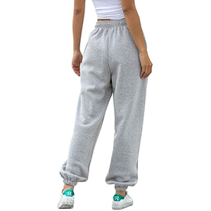Pantalon décontracté femme Tendance couleur unie Pantalon de survêtement femme Patchwork Taille haute Streetwear Cordon de serrage Pantalon taille élastique - Product Image 4