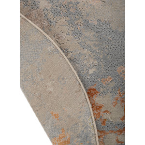 Alfombra Kavi Azul de Lana y Seda de Bambú Anudada a Mano, Unstring Srb(705(Fr)), Diseño Abstracto para Uso Doméstico - Product Image 5