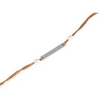 Pulsera Ajustable de Plata de Ley 925 con Placa de Hilo Blanco, 2.23g, 2x0.4cm, para Mujer, Regalo