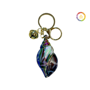 Porte-clés artisanal en coquillage naturel, style côtier décoratif, accessoire pour clés - Product Image 1