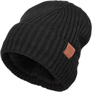 Hiver Hommes Femmes Casquette côtelée en tricot vierge Bonnet chaud avec logo personnalisé brodé en relief pour temps froid - Product Image 3