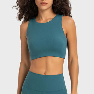 Sujetador deportivo de alto soporte sin costuras Sujetador de entrenamiento deportivo Top Cuello Soporte Entrenamiento Correr Ropa de fitness Gimnasio Sujetador de yoga - Product Image 4