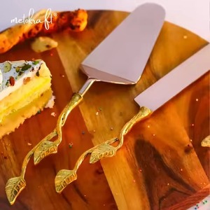 ชุดเสิร์ฟเค้กแต่งงาน/วันเกิดสีทอง-สำหรับกิจกรรมประกอบด้วยมีดเค้กและเซิร์ฟเวอร์ - Product Image 4