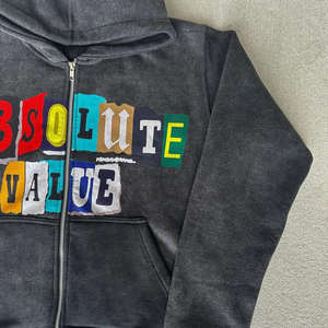 Fabricant OEM, impression sérigraphique et lavage à l'acide, sweat-shirt lourd, streetwear, sweat-shirt à fermeture éclair, sweat-shirt 500GSM pour hommes - Product Image 3