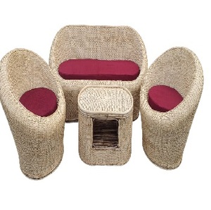 Meubles de canapé de loisirs en rotin de luxe élégants meubles de canapé en rotin tissé ensemble de chaise rembourrée avec table pour salon patio jardin - Product Image 2