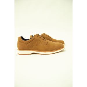 รองเท้าผ้าใบหนังสำหรับผู้ชายดีไซน์แบบผสมผสานกับผ้าลูกไม้สีน้ำตาลคอลเลกชันรองเท้าพรีเมี่ยม - Product Image 1