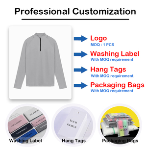 Chemises de sport de haute qualité pour hommes, vêtements de sport de fitness, vêtements de sport pour la salle de sport, demi-zip, vêtements actifs pour hommes - Product Image 2