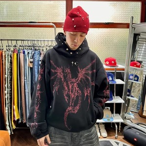 Fabricante de peso pesado, ropa de calle personalizada para hombres, sudaderas con capucha y sudaderas de gran tamaño 100% algodón con estampado de lavado ácido - Product Image 4