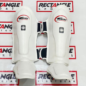 Nouveau style, protège-tibias jumeaux personnalisés, vente chaude, meilleure qualité, protège-tibias et protège-pieds d'entraînement, cuir véritable, protège-tibias de Muay Thai - Product Image 6