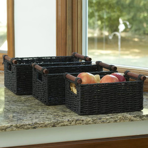 Nhat Minh Set 3 paniers classiques en jonc de mer naturel Design pliable Style bohème couleur personnalisée écologique pour la cuisine à domicile - Product Image 5