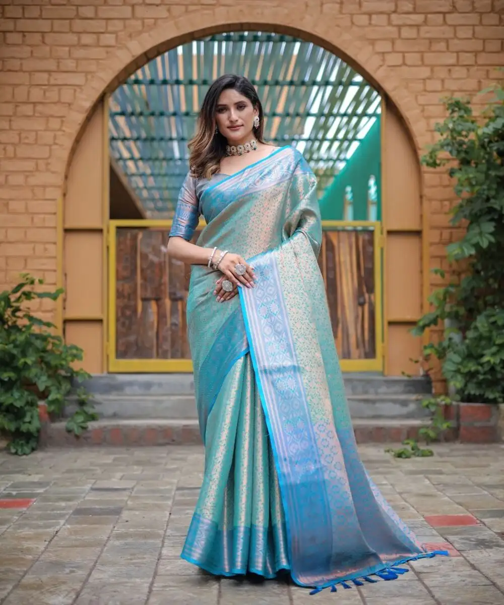 Saree Sari xu hướng mới Cording chuỗi Saree trang phục độc đáo thời trang thêu công việc sarees trên Organza với áo cánh nặng