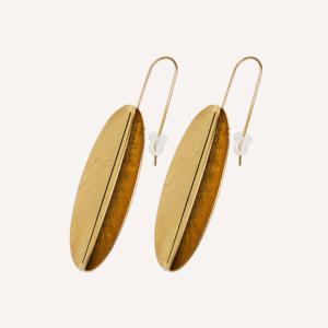 CUCOCUCA YXQ E340 Pendientes de acero inoxidable hipoalergénicos con acabado dorado cepillado, diseño 3D, ideales para fiestas - Product Image 6