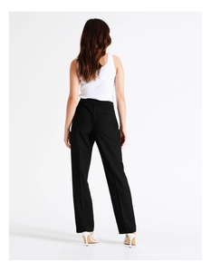 กางเกงขาตรงสีดำสำหรับผู้หญิงกางเกงที่มีสไตล์พิเศษเหล่านี้มีทรงพอดีตัวและเข็มขัดเอวสูงปานกลาง - Product Image 2