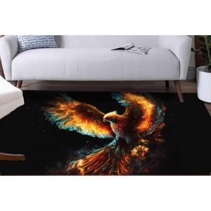 Alfombra Phoenix con Diseño Impreso: Delgada, Lavable a Máquina, Moderna, con Diseños de Animales, Alfombra de Chenilla - Product Image 1
