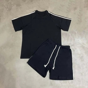 2025 hommes été à la mode impression deux pièces tenue grande qualité poids lourd respirant ensemble pour vêtements de plein air décontractés - Product Image 4