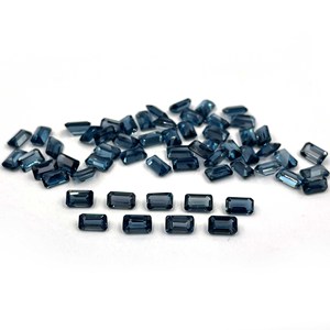 Piedra preciosa suelta de corte Octágono de Topacio Azul Londres Natural de alta calidad, piedra de corte esmeralda de 9mm para la fabricación de joyas, altura de 8mm - Product Image 1