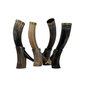 <b>Drinking</b> Horns With Horn <b>Stand</b> Made of Buffalo Horns Manufacturer and Exporter From India Handicraft - Product Image 2