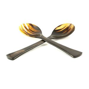 American Style Handmade Buffalo Horn Spoons Shiny Polished Natural Color for Weddings and Parties Tableware Salad Serving Tools - Product Image 2