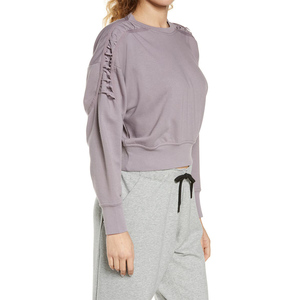 Sudaderas de invierno de gran tamaño personalizadas, tejido de rizo pesado, ropa de calle lisa en blanco, Sudadera de cuello redondo - Product Image 2