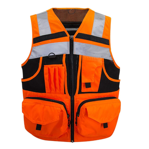 Chaleco de seguridad de alta visibilidad OEM más vendido con logotipo personalizado Algodón duradero y material de poliéster reflectante para hombres - Product Image 5