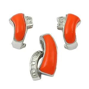 Anillos de Moda Bohemia Moderna para Mujer, Plata con Incrustaciones de Coral, Diseño Geométrico, Joyería Elegante de Jade, Estilo Religioso Cristiano, Garra - Product Image 1