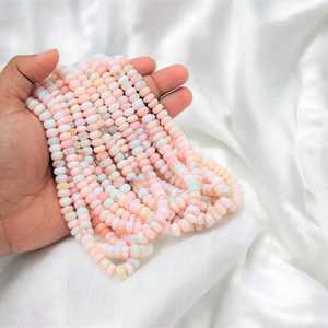 Perles rondes lisses en opale rose naturelle brin 6mm-9mm perles de pierres précieuses en vrac pour la fabrication de bijoux en vrac approvisionnement en gros de l'Inde - Product Image 6