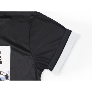 Camiseta de punto de manga corta con ajuste regular y estampado gráfico personalizado, lavado ácido, poliéster/algodón, patrón sólido, estampado digital, transpirable y de secado rápido. - Product Image 5