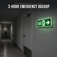 Lumière de secours LED AC85-265V 3W avec signalisation rétroéclairée, batterie Li-ion 500mAh, autonomie 3H, flèche directionnelle pour écoles et hôpitaux