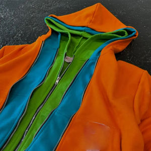 Sweat à capuche à fermeture éclair à trois couches pour hommes des fabricants de vêtements 500 GSM sweats à capuche vierges surdimensionnés en molleton de coton lourd printemps - Product Image 2