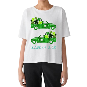 Oversized 2025 New Custom St. Patrick's Day Sequins Motifs Embroidery Party Carnival Design Casual Tees <b>for</b> <b>women</b> Wholesale - Product Image 3