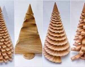 BEAUTÉ ARBRE DE NOËL DÉCORATION ÉCOLOGIQUE CADEAU FAIT MAIN Arbre en bois ornemental fabriqué en cerisier un arbre pour toute saison - Product Image 2
