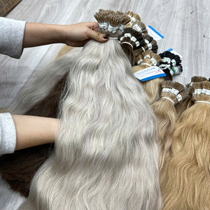 Extensiones de cabello humano vietnamita de keratina I-Tip, cabello virgen de doble trama, cutícula alineada, de muy alta calidad. - Product Image 3