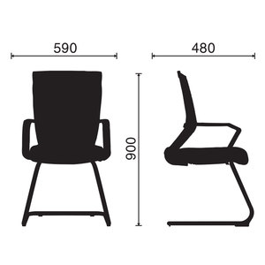 HOM1012-03 Office Chair with Fixed Armrest Mesh and Fabric PP for School Hotel Hospital Bedroom Metal <b>Frame</b> Conference Chair - Product Image 4