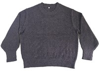 Sudadera de punto informal teñida con cuello redondo y manga larga a cuadros, estilo traje holgado para mujer