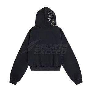 Sudadera con capucha de manga larga con diamantes de imitación de calidad superior Sudadera con capucha con diamantes de imitación tamaño adulto 100% algodón poliéster Sudadera con capucha - Product Image 2