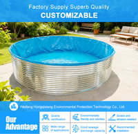 Bassin à poissons en PVC grande capacité avec structure en tôle d'acier galvanisé, couleur, épaisseur du matériau, forme et taille personnalisables