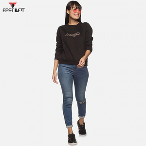 Comprar al por mayor logotipo personalizado de gran tamaño de las mujeres pulóver Sudadera de cuello redondo para la sudadera de las mujeres - Product Image 5