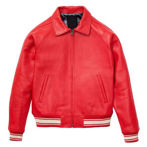 Veste universitaire en laine mélangée personnalisée OEM ODM pour hommes avec manches en cuir véritable broderie chenille varisty de haute qualité pour homme - Product Image 3