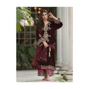 Vestido de mujer Salwar kameez pakistaní, traje de mujer de 3 piezas, producto personalizado de fábrica de 4 estaciones a la venta - Product Image 3