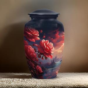 Urnas de Cremación Clásicas de Alta Demanda para Cenizas de Adultos con Bolsa de Terciopelo, Hermoso Diseño Floral, Precio de Mayoreo, Urnas Funerarias - Product Image 1