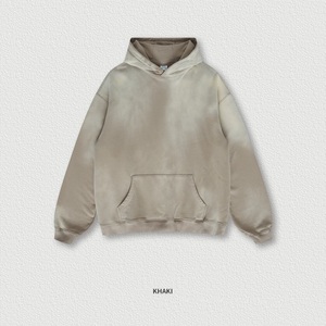 Sudadera con capucha de alta calidad fabricantes francés Terry 500gsm recortada en blanco ropa de calle lavado con ácido pesado vintage Sudadera con capucha desgastada - Product Image 1