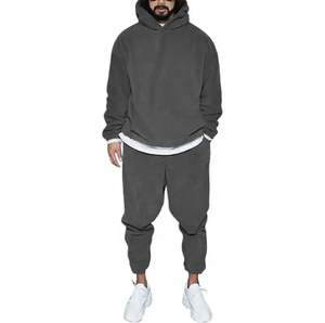 Ensemble de deux pièces en tissu respirant personnalisé, survêtement de sérigraphie délavé à l'acide pour hommes, nouvel arrivage - Product Image 1