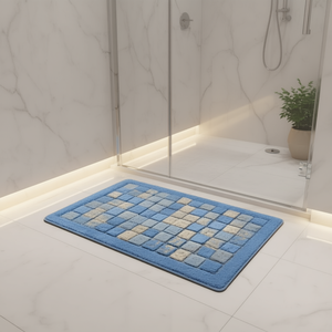 Tapis de bain mosaïque bleu (110x60cm) complémentaire pour accessoire en quartz blanc 13678 - Product Image 3