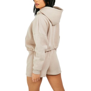 Conjuntos de mujer Nueva moda Conjunto de 2 piezas Cómodo y ligero Color sólido Conjunto de sudaderas con capucha y pantalones cortos para mujer de alta calidad 2026 - Product Image 6