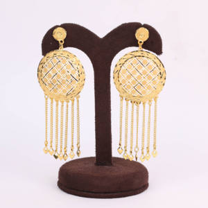 Boucles d'oreilles plaquées or, boucles d'oreilles bijoux mode pour femmes, boucles d'oreilles de luxe, boucles d'oreilles modernes, bijoux remplis d'or Oro Joyeria - Product Image 1