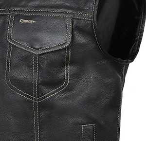 Casual Breathable Club Style Cowhide Genuine Leather <b>Vest</b> for <b>Men</b> Large Size Motorcycle Biker Leather <b>Vest</b> OEM Custom Design - Product Image 2