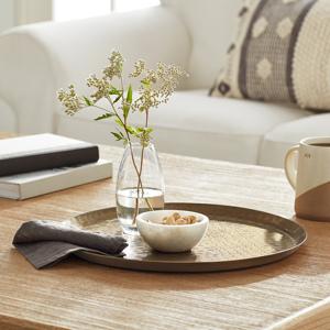 Plateau en aluminium martelé rond de la meilleure qualité pour l'utilisation de mariage d'hôtel de restaurant à bas prix - Product Image 2